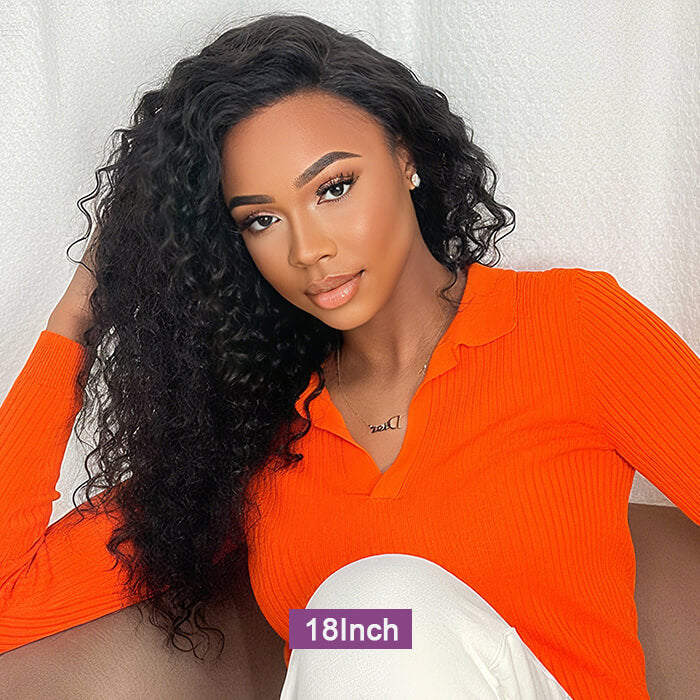 [18''=₵1189] Water Wave Lace Closure/Frontal Pre-Cut Glueless Wig