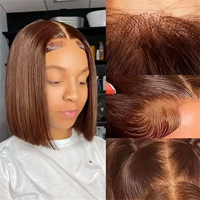 Clearance Sale | Brown Bob Wig |Glueless Frontal/ Closure(No Restock)