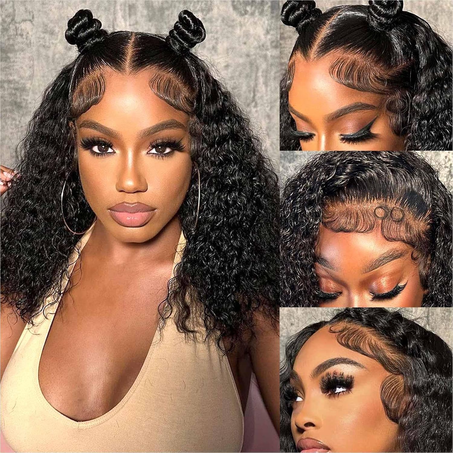 Pre-cut Lace Frontal Wig | 14'' Curly Bob Wigs