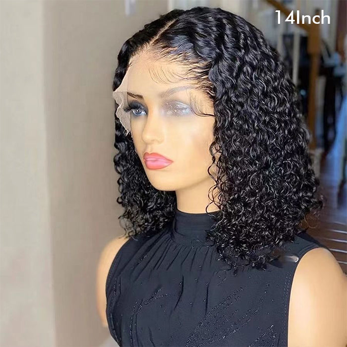 Real Show | Curly Bob Wig |  Frontal/Closure Transparent Lace Glueless (8-16'')