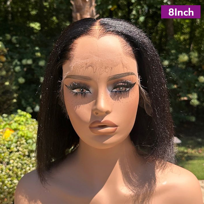 Wholesale Price | Short Yaki Straight Wig | Frontal Wig Glueless (14'')
