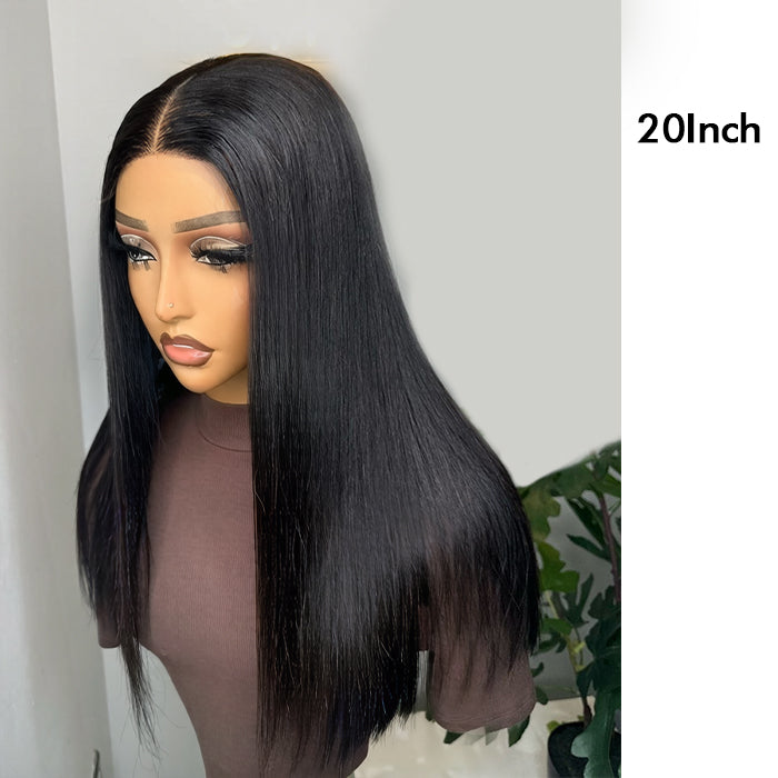 [18''=₵999]Straight Wig For Beginners Glueless Closure/ Frontal Pre Plucked Brazilian Virgin Hair Wigs