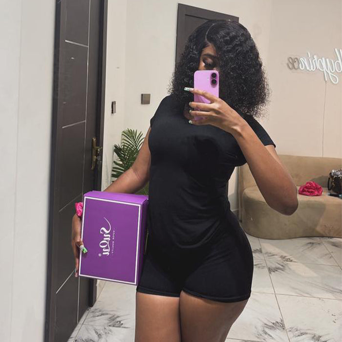 Real Review | Glueless Closure 16''Curly Bob Wig
