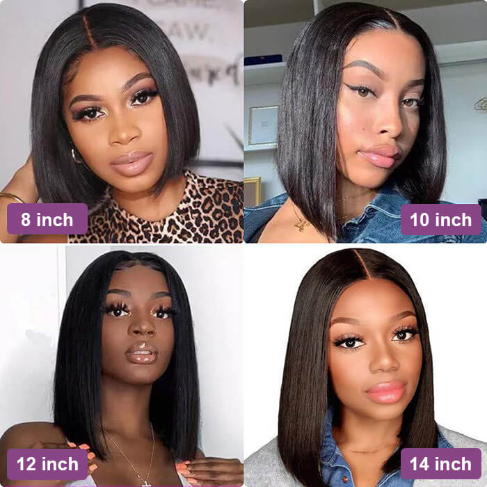 Pre-cut Lace Frontal 13x4 Wig | Straight Bob Wigs(8''-12'')