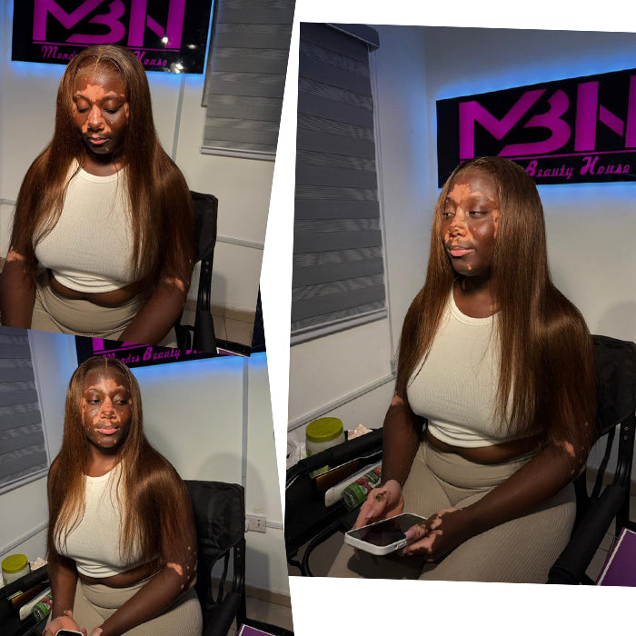 Real Show | Straight Wig | #4 Brown Color |Frontal/Closure Transparent Lace Glueless Wig(16-32'')
