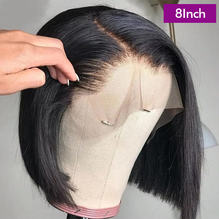 2 Glueless Wigs Set | 8''/10'' Frontal Straight Bob Wig+10'' Closure Brown Straight Bob Wig