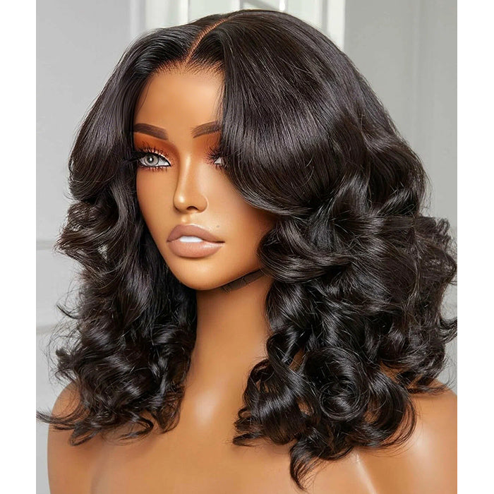 Wholesale Price | 18'' Closure Bouncy Wavy Egg Curl Wig