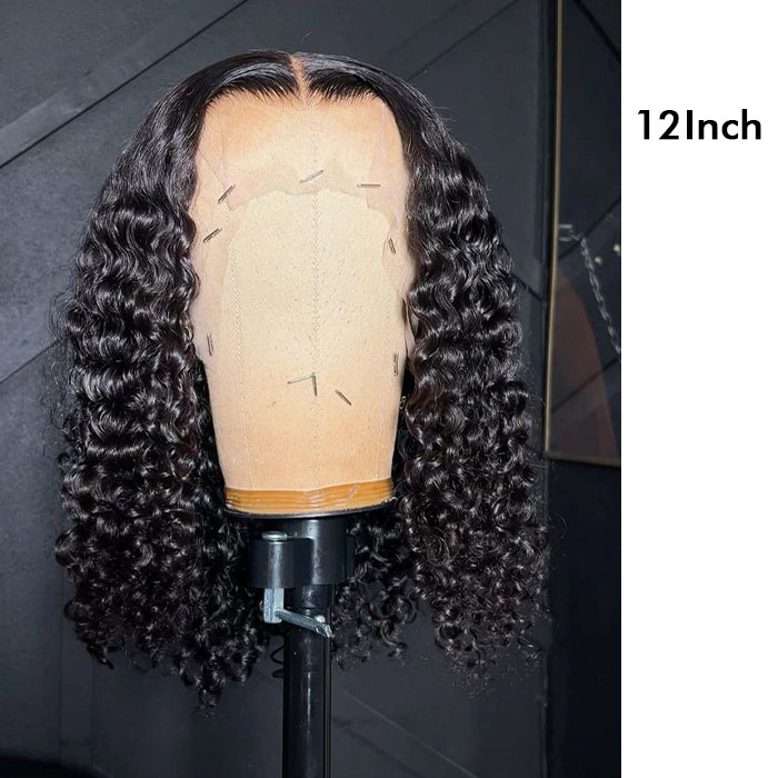 Real Show | Curly Bob Wig |  Frontal/Closure Transparent Lace Glueless (8-16'')