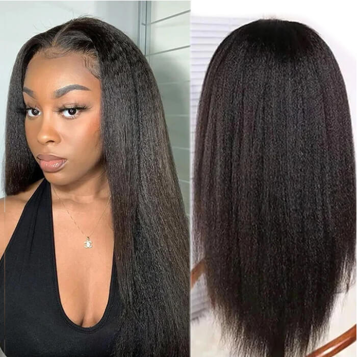 Human Hair Glueless Wigs 2x6 5x5 Yaki Straight Brazilian Hair Lace Wig