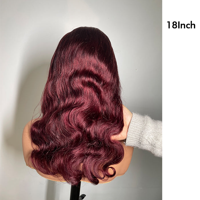 Real Show | Body Wave Wig | 99J Red Wig | Frontal/Closure HD Lace Glueless (16-32'')