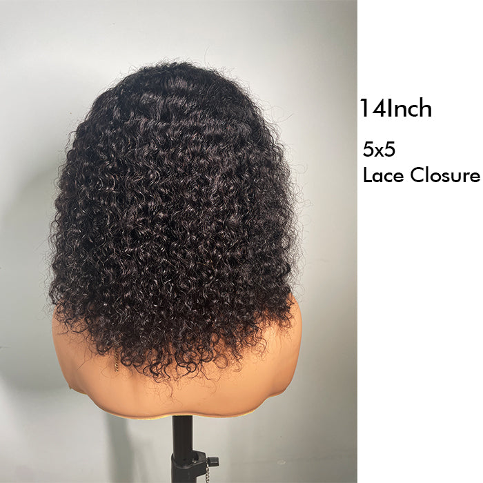 Real Show | Curly Bob Wig |  Frontal/Closure Transparent Lace Glueless (8-16'')