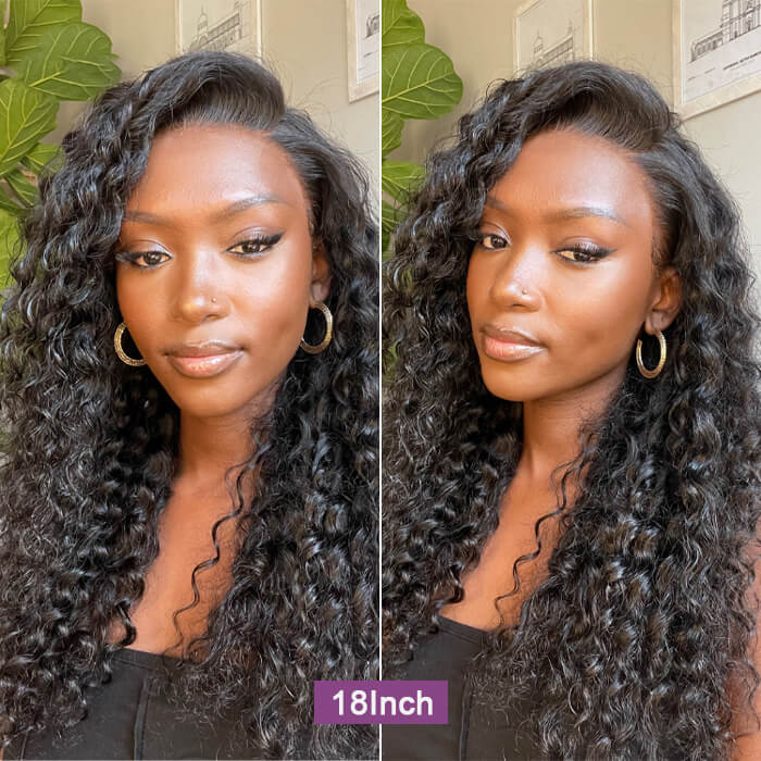 [18''=₵1189] Deep Wave Glueless Lace Closure/Frontal Pre-Cut Lace Wig
