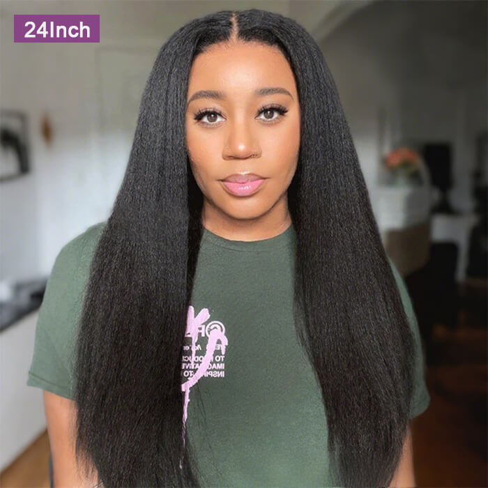 Human Hair Glueless Wigs 2x6 5x5 Yaki Straight Brazilian Hair Lace Wig