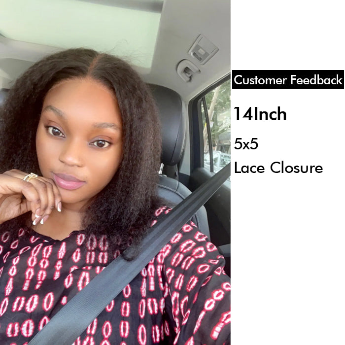 Real Show |Yaki Straight Wig | Frontal/Closure Transparent Lace Glueless (14-32'')