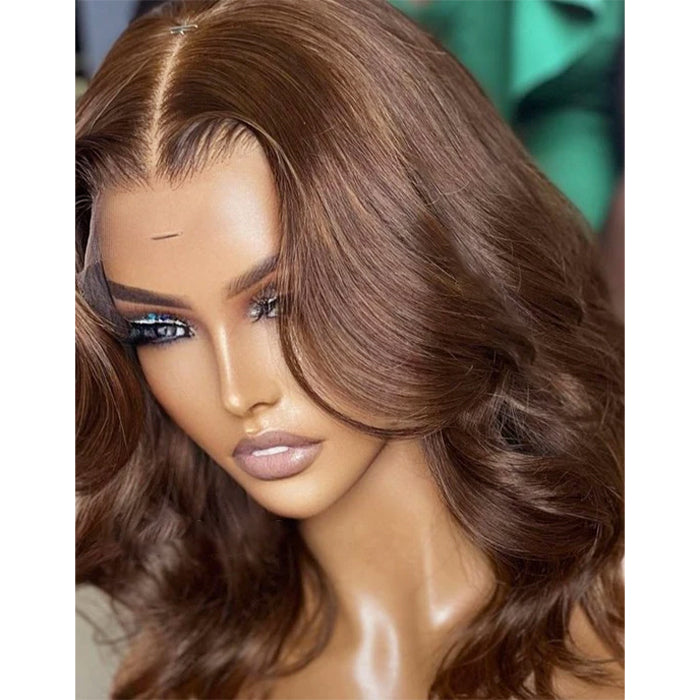 Wholesale Price | Medium Length(10''-18'') Brown Body Wave Wig | Glueless Frontal/Closure Wig