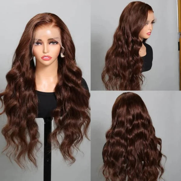 Buy 1 Get 1 Free | Body Wave Wig+Free 10inch Bob Wig | #4 Brown Wig | Frontal/ Closure Wig