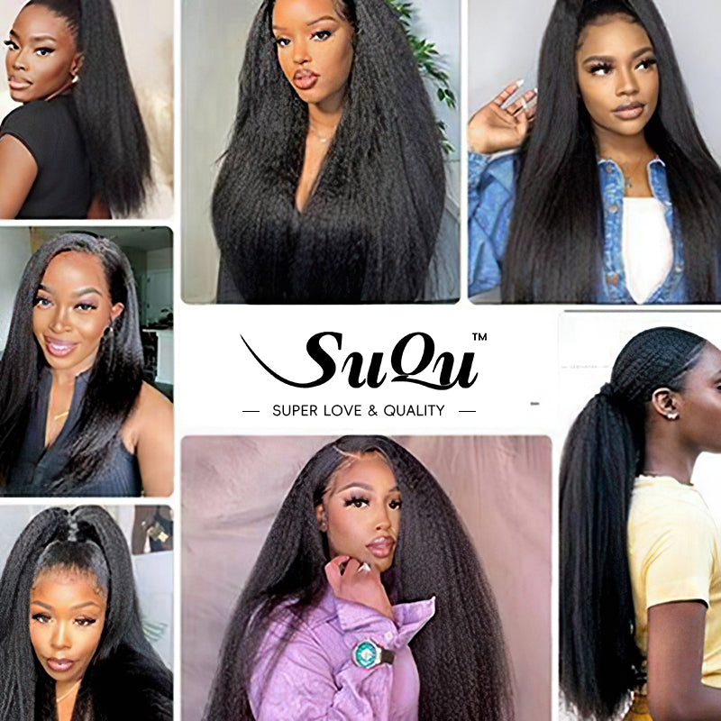 Human Hair Glueless Wigs 2x6 5x5 Yaki Straight Brazilian Hair Lace Wig