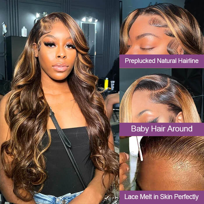 Buy 1 Get 1 Free | Loose Wave/Straight Wig+Free Pixie Curly Wig | #P4/27 Highlight Wig | Frontal/ Closure Wig