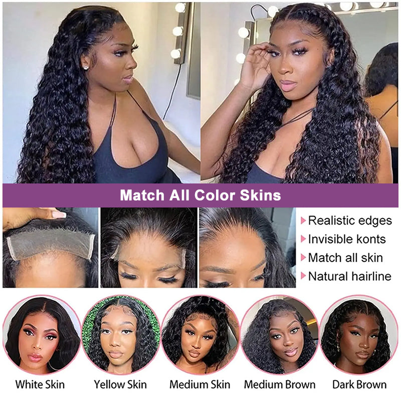 Buy 1 Get 1 Free | Water Wave Wig+Free Straight Bob Wig | Frontal/ Closure Wig