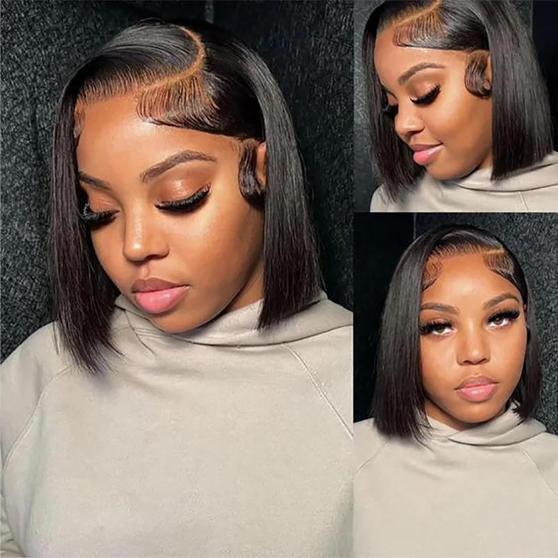 Glueless 10'' Straight Bob Wig |100%Human Hair