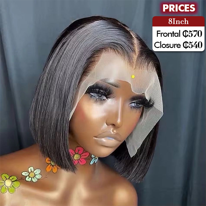 Wholesale Price | 8'' Frontal/Closure Straight Bob Wig