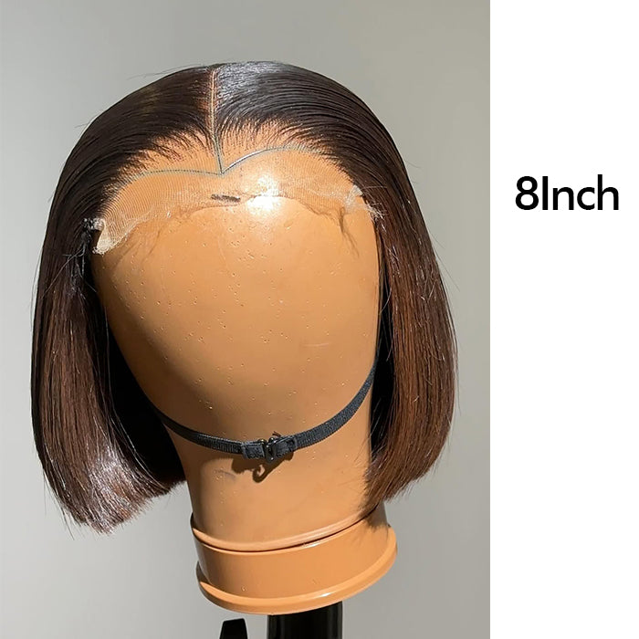 Real Review | Frontal/Closure #4 Brown Bob Wig Or Glueless (8-12'')