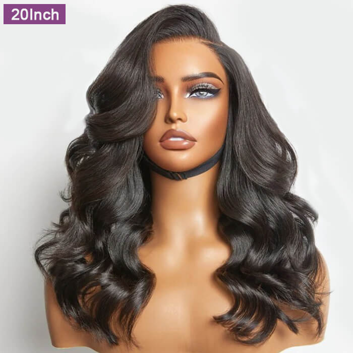 Body Wave 13x4 Transparent Lace Frontal Glueless Wig Human Hair
