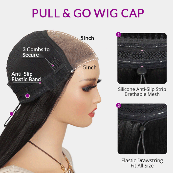 Real Show | Body Wave Wig | Drawstring Pull Go |Closure HD Lace Glueless Wig (12-32'')