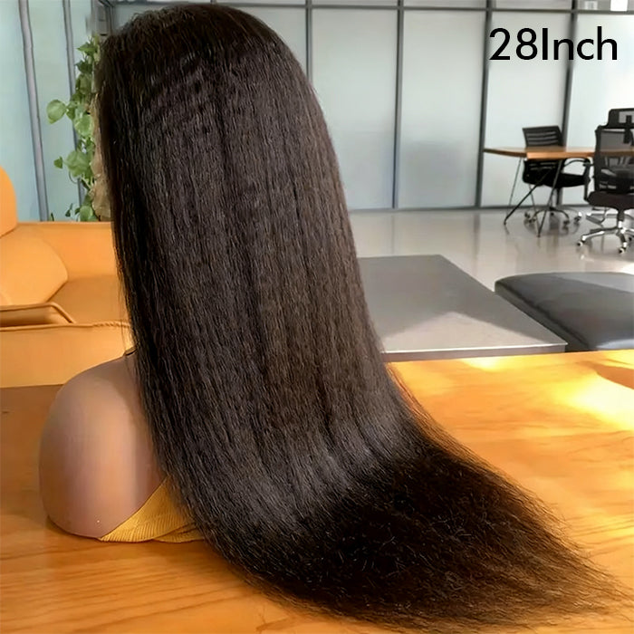 Real Show |4C Edge Hairline | Yaki Straight Wig | Frontal/Closure Transparent Lace Or Glueless (14-32'')