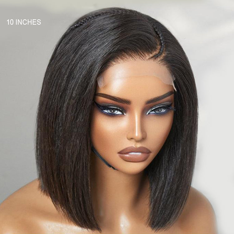Glueless 4x4 Closure Wig | 8''Straight Bob Wig | 100% Human Hair