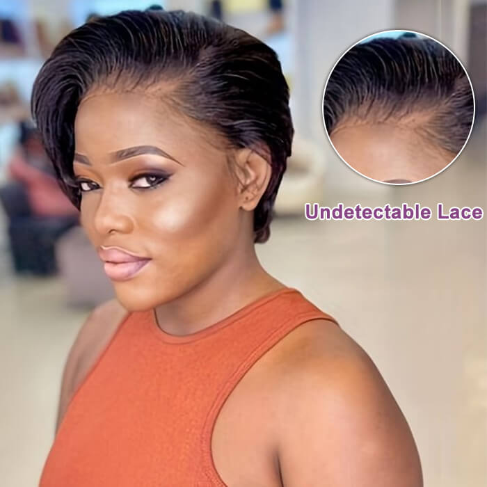 Frontal 13x4 Lace | 8''Straight Pixie Cut Wig | 100%Human Hair