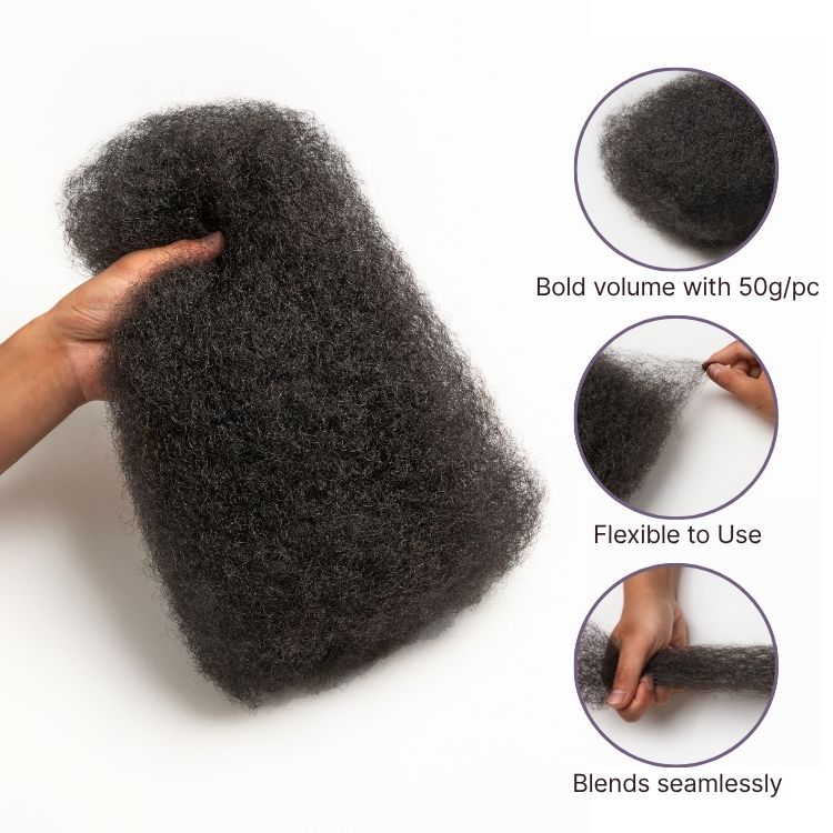 Afro Kinky Bulk Hair Extensions For Braiding Dreadlock Human Hair