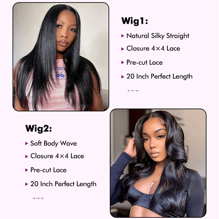 2Wigs=₵1999 | 20'' Straight Wig+20'' Body Wave Wigs