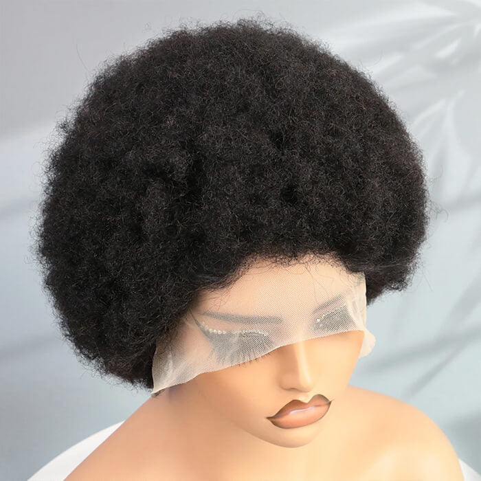Pre-cut Lace Frontal 13x4 | Afro Short Curly Wig | Pixie Cut Wigs