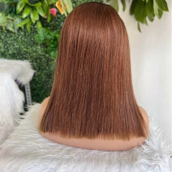 Clearance Sale | Brown Bob Wig |Glueless Frontal/ Closure(No Restock)