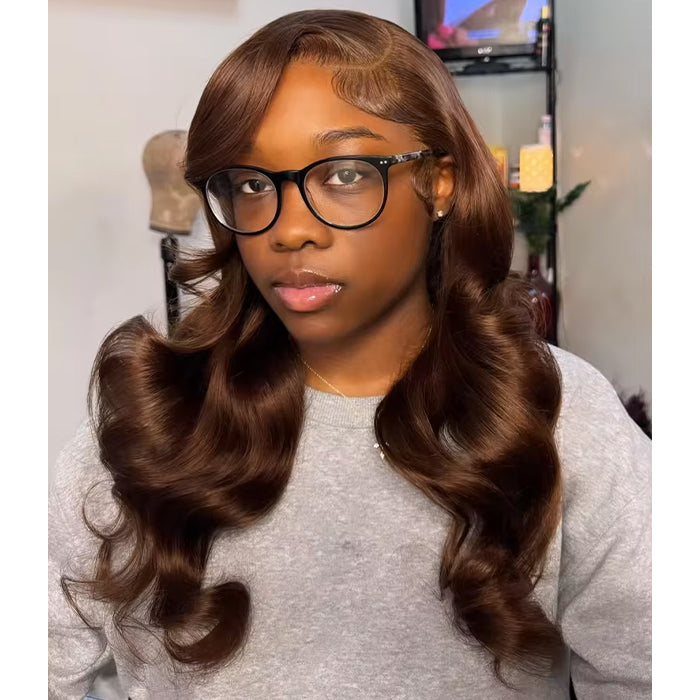 Buy 1 Get 1 Free | Body Wave Wig+Free 10inch Bob Wig | #4 Brown Wig | Frontal/ Closure Wig
