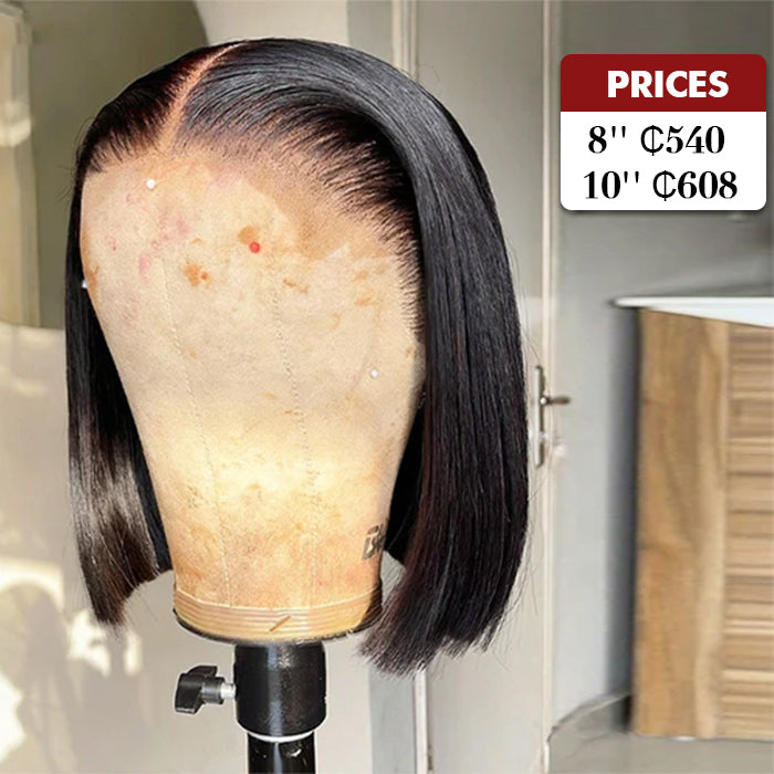Wholesale Price | 10'' Glueless Closure Straight Bob Wig