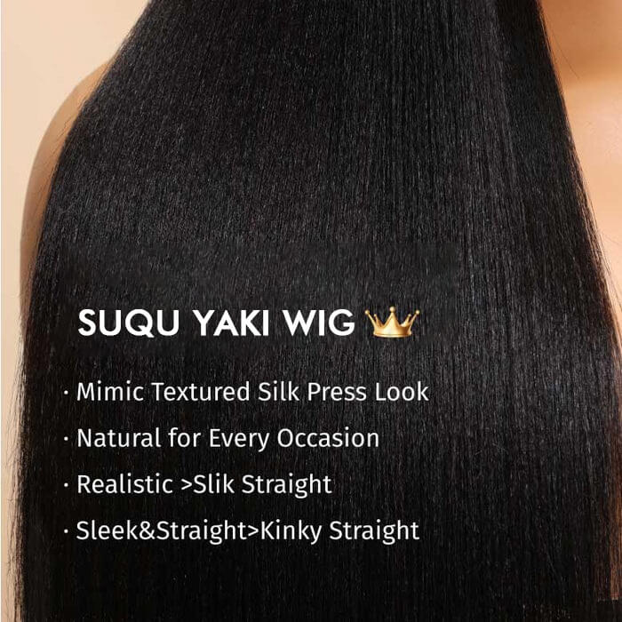Glueless Yaki Straight Wig | Pre Cut Lace 4x4/5x5 Closure Wigs