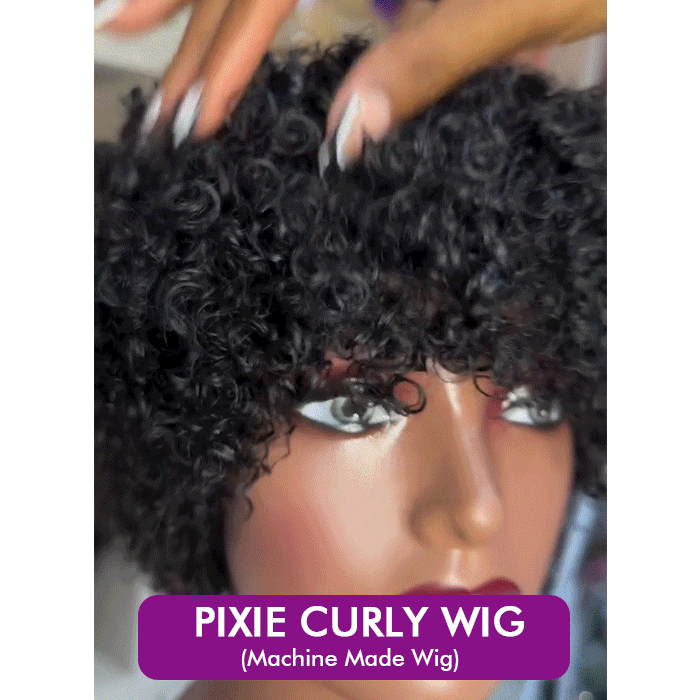 Real Show | Pixie Curly Wig | Machine Made Wig Glueless (8'')
