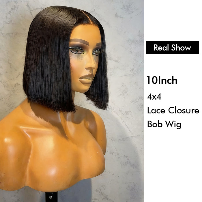 Wholesale Price | 10'' Glueless Closure/ Frontal Straight Bob Wig