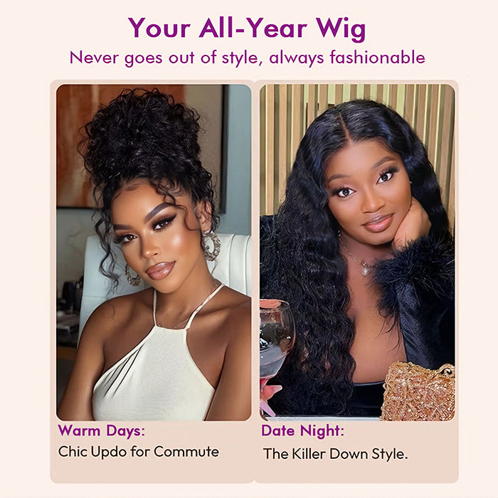 Real Show |Water Wave Wig |  Frontal/Closure HD Lace Glueless (14-32'')