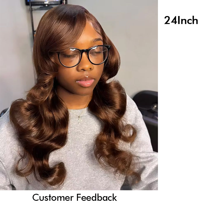 Buy 1 Get 1 Free | Body Wave Wig+Free 10inch Bob Wig | #4 Brown Wig | Frontal/ Closure Wig