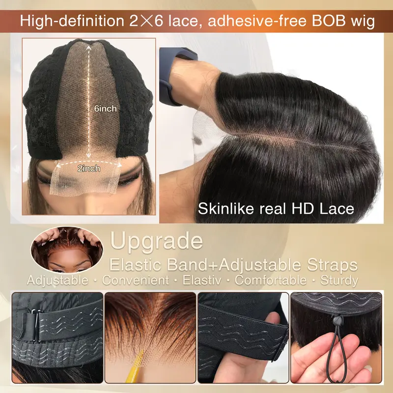 Vietnamese SDD Virgin Bone Straight Wig 2*6 Kim K Wig