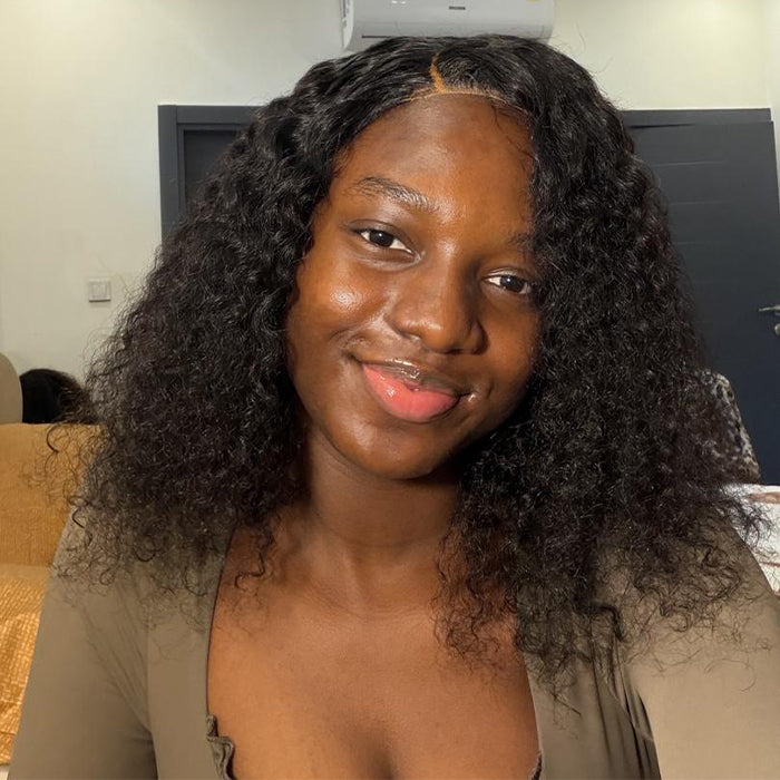 Real Review | Glueless Closure 16''Curly Bob Wig