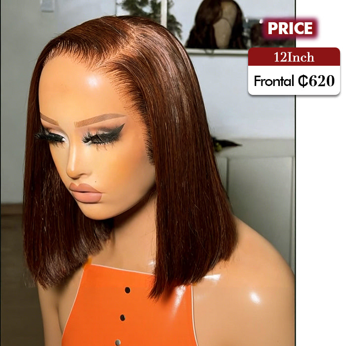 Clearance Sale | Brown Bob Wig |Glueless Frontal/ Closure(No Restock)