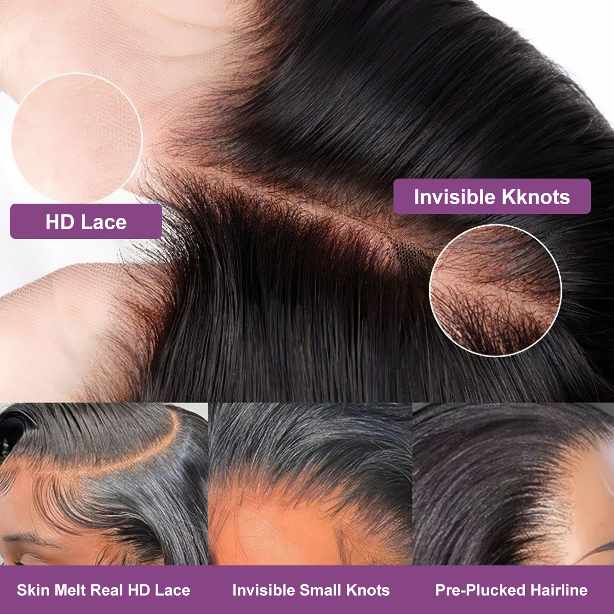 Glueless Transparent Loose Deep Wave Lace Front Wig Wear And Go PrePlucked Transparent Closure 100% Human Hair Wig