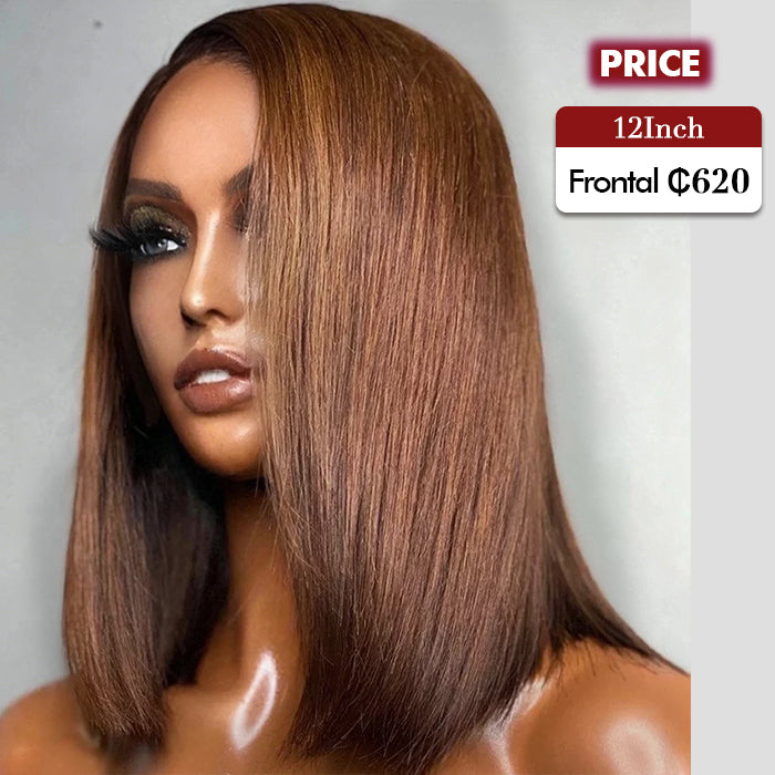Clearance Sale | Brown Bob Wig |Glueless Frontal/ Closure(No Restock)