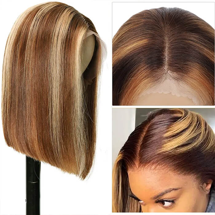 Real Show | P4/27 Highlight Wig | Straight Bob | Frontal/Closure Glueless (8-12'')