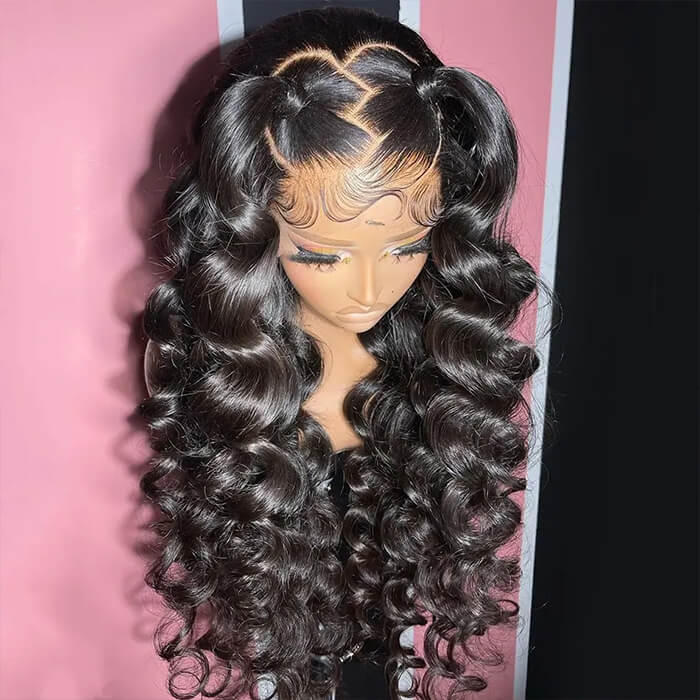 Transparent Lace Wig 13x4 Loose Wave Human Hair Wig Pre Plucked Hairline