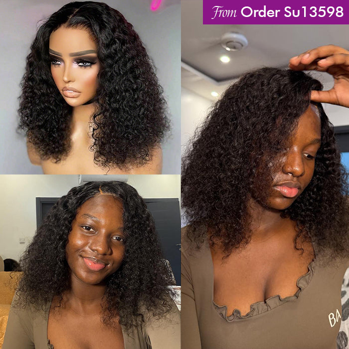 Real Review | Glueless Closure 16''Curly Bob Wig